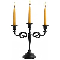 Rely+ Candelabro de Tres Brazos de 28 cm de Alto, Soporte Negro