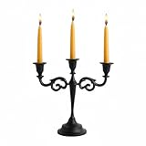 Rely+ 3 Arm Candelabra - 10 Inch Tall Matte Black Tapered Candle Holder - Elegant Candle Stands and Candlesticks Holders for Home Decor - Fits 3/4-Inch-Thick Candles