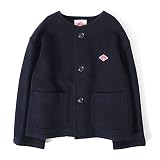 [ダントン] ウールライトパイル ウールモッサ カラーレスジャケット DT-A0013 WLP ノーカラー レディース【38(L)-Navy】