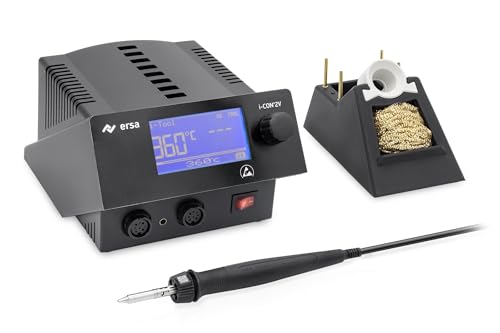 ERSA i-CON 2V MK2 Digitale 2-Kanal Industrie-Lötstation 150-450°C mit 150W Lötkolben i-TOOL MK2 Tip'N'Turn - Spitzenwechsel - SD-Slot - antistatisch - 0IC2205V