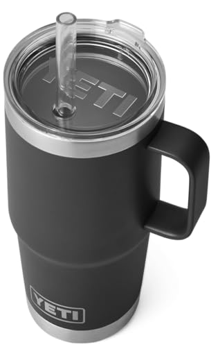 YETI Rambler Trinkbecher Mit Trinkhalmdeckel, Black, 25 oz (739 ml) – Ansicht 1