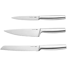 BergHOFF Legacy 3Pc Classic Knife Set, Chefs, Utility, Bread Knives, Stainless Steel Sharp Blade Kitchen Knives, Hollow Handle, Seamless Construction