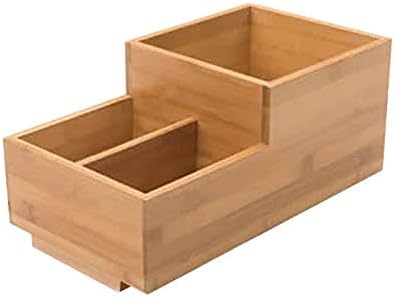 TableTop King BD108 3 Compartment Natural Bamboo Condiment Holder