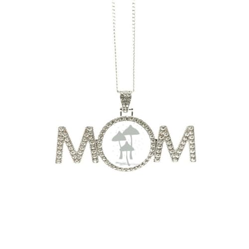 Collier champignon gris bijou de créateur pour grand-mère