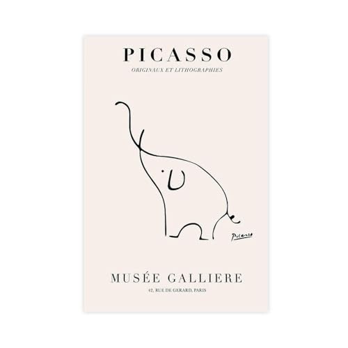 EMIGOS Pablo Picasso Elefant Poster Leinwand Poster Wandkunst Dekor Druck...