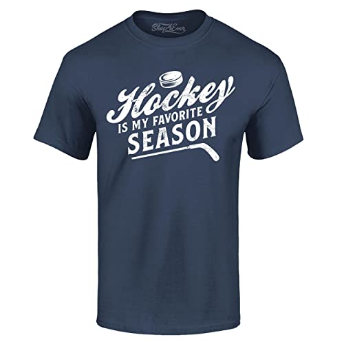 T-shirt de sport Hockey is My Favorite Season pour homme en coton noir