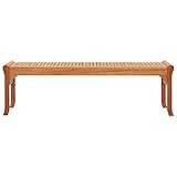 Plumbpyr Gartenbank 3-Sitzer aus massivem Eukalyptusholz 150 cm, wetterfeste Außenbank für Terrasse und Garten, stabile Sitzbank ohne Armlehnen, ideal für Balkon und Parkbereich