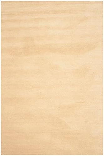 ZARACARPETS Solid Plain Exported Quality Hand Made Carpets and Rug Size 6x6 Round Diameter (6 by 6 Round) Gold