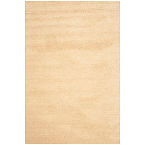 ZARACARPETS Solid Plain Exported Quality Hand Made Carpets and Rug Size 6x6 Round Diameter (6 by 6 Round) Gold