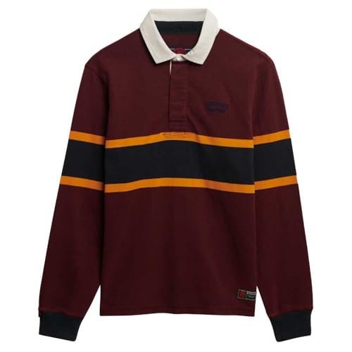 Superdry Para Hombre. M6010909A Polovintage Athletic Stripe Rugby Granate (M), Casual, AlgodóN, Manga Larga - 2