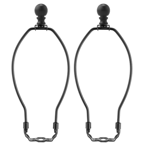 Asjeumt Black 10 inch Lamp Shade Harp Holder,2 Set Adapter for Floor Table
