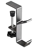 ELUXION Tischhalterung mit Doppelhaken I Klemmhalterung aus eloxiertem Aluminium für Taschen, Rucksäcke, Jacken & Kopfhörer I Schreibtischhaken für Homeoffice, Büro & Gaming Setup I anthrazit