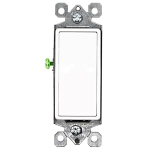 Faith Single-Pole Decorator Paddle Wall Light Switch, 15A 120/277V, On/Off Rocker, White
