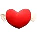 ikasus Coussin en Forme de Coeur Super Doux avec des Ailes,70 CM Mignon en Peluche Oreiller Décoratif Coeur en Peluche Cadeau de Jouet, Cadeau pour Saint Valentin, Noël, Anniversaires & Plus - Rouge
