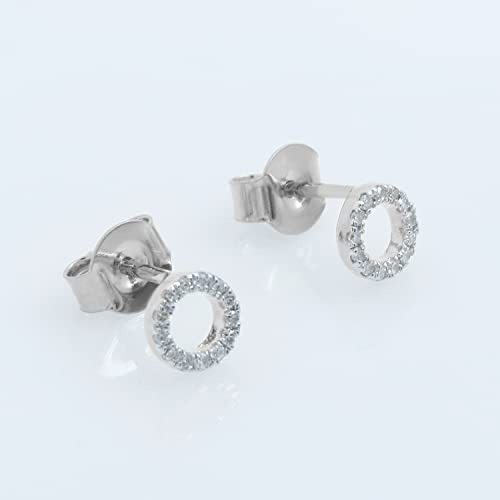 Dazzlingrock Collection 0.10 Cttw Round White Diamond Halo Circle Shape Stud Earrings for Women in 925 Sterling Silver4