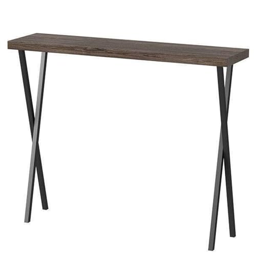 DECORN Narrow Console Table - 31.5" H Rustic Brown Small Entryway Table - Thin Sofa Table - Industrial Side Table - Display Table for Hallway, Bedroom, Living Room, Foyer,120x20cm