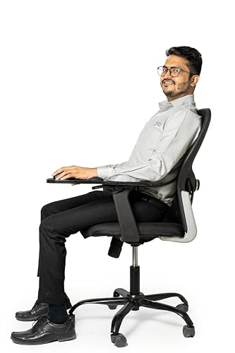 Image of ErgoArm ProPad - Ergonomic Cushioned Armrest Mouse Pad | ABS Plastic Base | Fits Chair Handles with 4 Velcro Straps | Portable Arm Support for Work & Gaming | Proudly Made in India