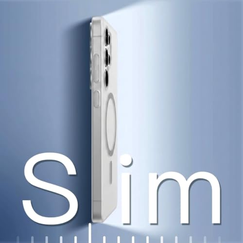 Image of DIZORO Matte Case for Samsung Galaxy S24 Ultra Compatible with MagSafe, Camera Lens Full Protection, Shockproof Translucent Frosted TPU Soft Phone Cover, Anti-Fingerprint (Titanium)