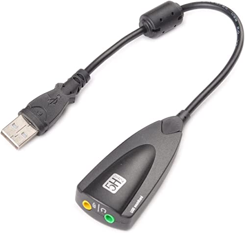 Tarjeta de Sonido USB 7.1 Adaptador USB a Jack 3.5 mm. Tarjeta de Sonido Externa con Cable y Adaptador de Auriculares y micrófono a USB para pc
