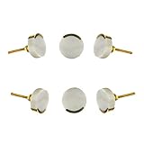 Perilla Home Set of 6 Marble Knobs Decorative Round Knobs for Home Kitchen Cabinet Hardware Cupboard Glass Door Dresser Wardrobe and Drawer Pulls (White)