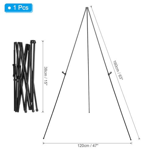 PATIKIL 63inch Easel Stand for Painting Art Easel Stand Folding Large Portable Easel Low to Ground Tripod Aluminum for Signs Poster Display Art Decor Picture Photo Wedding - Image 2