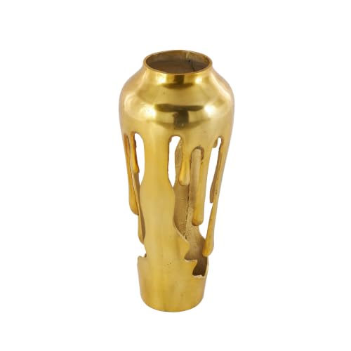 Image of Deco 79 Aluminum Metal Abstract Vase, Vase 8 inch x 8 inch x 19 inch, Gold