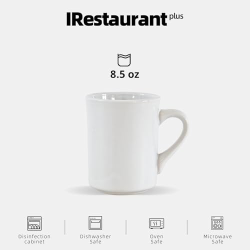 Vaso de cerámica comercial 8 oz blanco brillante, pack 36 miniatura 2