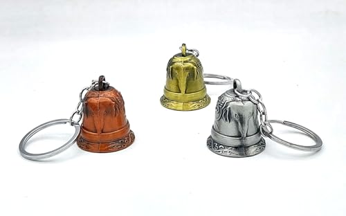 Image of Classic Antique Tibetan Temple Bell Shaped Keyring for Gift Gaurdian bell for Car Bike Bags Metal Key ring Key Chain Bag Charm Gift
