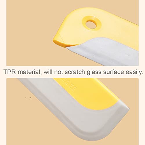 Image of 2 Pack Mini Squeegee, Small Kitchen Countertop Squeegee, Soft Glass Cleaner for Home Tabletop, Bathroom Mirror, Car Window Cleaning Squeegee All-Purpose Wiper Tool, Blue