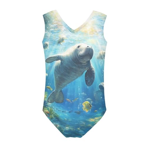Image of Xpyiqun Bathing Suits for Girls 3-14 Kids Summer One Piece Swimwear Beach Sport Sleeveless Swimsuits Athletic