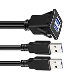 Le hub USB3.0 à double port avec encliquetage offre un de données rapide pour les voitures, les yachts et les motos, permettant le chargement et la connectivité simultanés des appareils