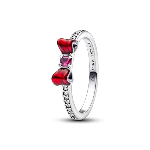 PANDORA Disney 193652C01 Bague en argent pour femme Motif princesse Blanche-Neige Nœud, 52/16,6, Argent sterling, Zircone cubique