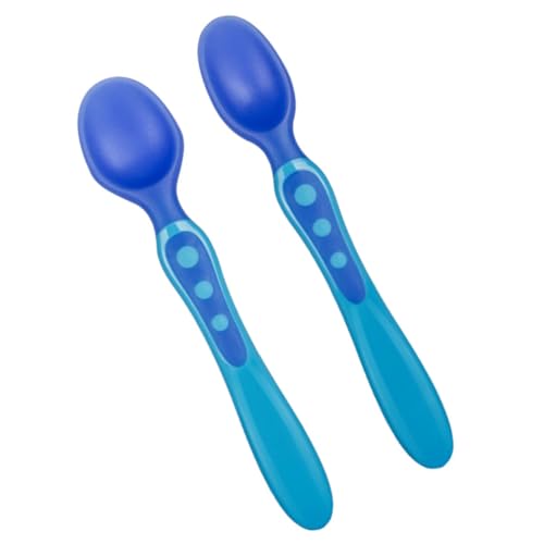 SOIMISS 2 Stück Wärmeempfindliche Babylöffel Ergonomisch Geformt Freier Kunststoff Blau Für Fütterung Zu Hause Und Unterwegs