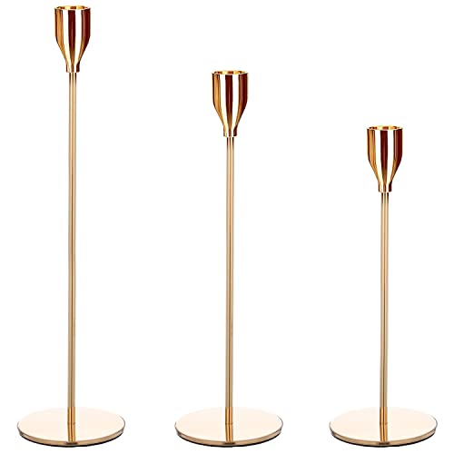 La mejor comparación de Velas y candelabros los más solicitados. 44 MCSWSEE Candeleros para Velas, Juego de 3 Portavelas Decorativo para Sala, Portavelas Dorado de Metal, Candelabros para Velas de Mesa Vintage para Mesa, Decoración del Hogar, Boda