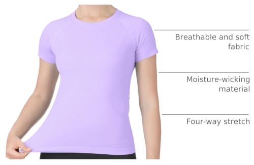 Image of MathCat Seamless Workout Tops for Women Short Sleeve Yoga Running Shirts,Breathable Athletic Compression Shirt Women XS-XL