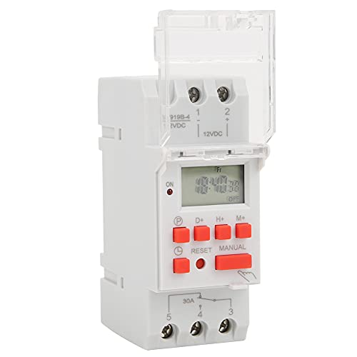 Interruptor de temporizador programable de 12v CC y 30a con control de encendido semanal 2
