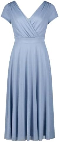 Vera Mont Damen Cocktailkleid im Glitzer-Look 46, Blue/Silver