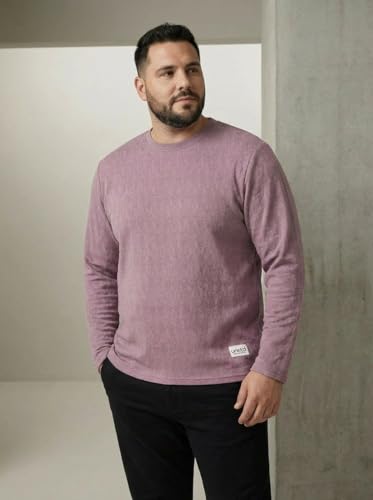 Image of UNSTD Men Plus Size Full Sleeve T-Shirt | Cotton Knitted Round Neck Casual Wear for Men | Regular Fit Big & Tall T-Shirt