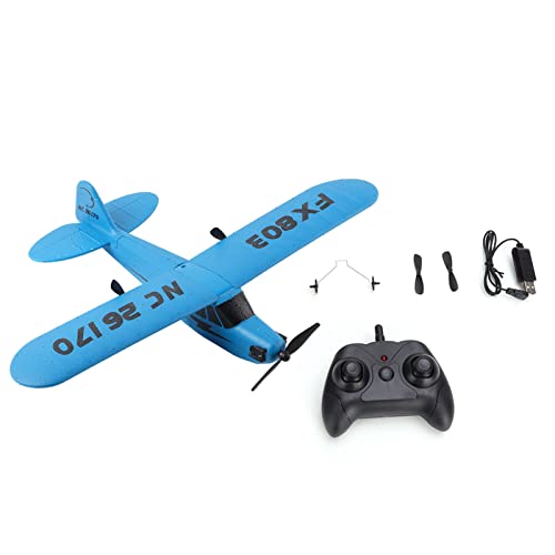 Avión de control remoto de simulación azul, el regalo ideal de 2 canales para niños