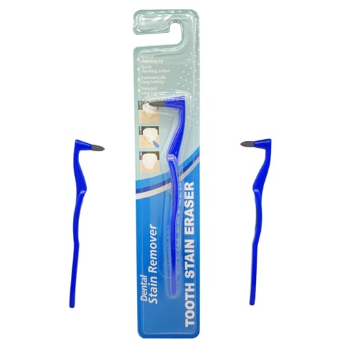 Image of 3Pcs Teeth Stain Remover,Tooth Stain Eraser,Tartar Eraser Polisher,Dental Plaque Tool,Eraser for Coffee Stain Teeth Whitening Cleaning Polishing Kit (Blue)