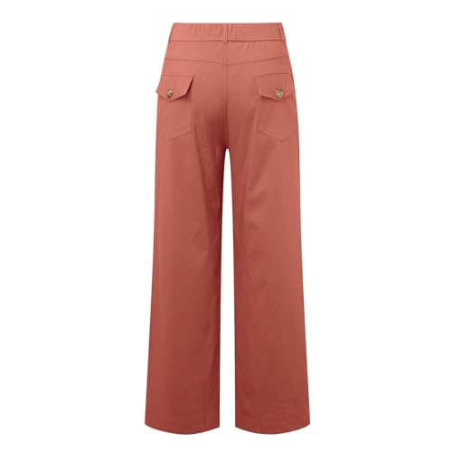 Pantalon en sergé jambes larges extensible et fluide grande taille