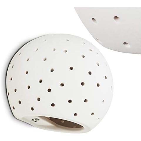 Aplique de cerámica Herkulano con efecto disco en blanco thumbnail