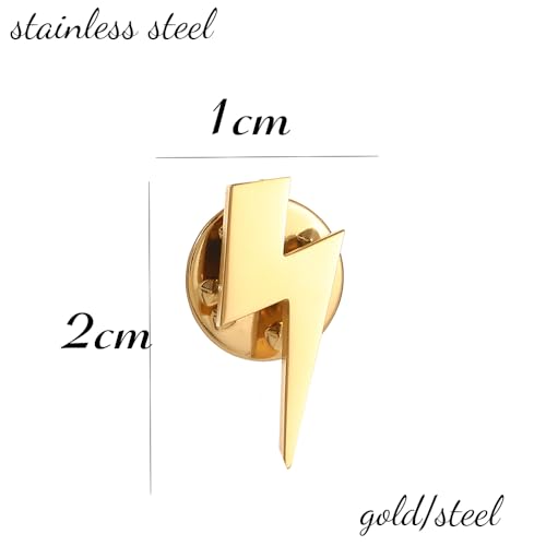 Image of Snatainless Steel Lightning Mark Brooch and Pin