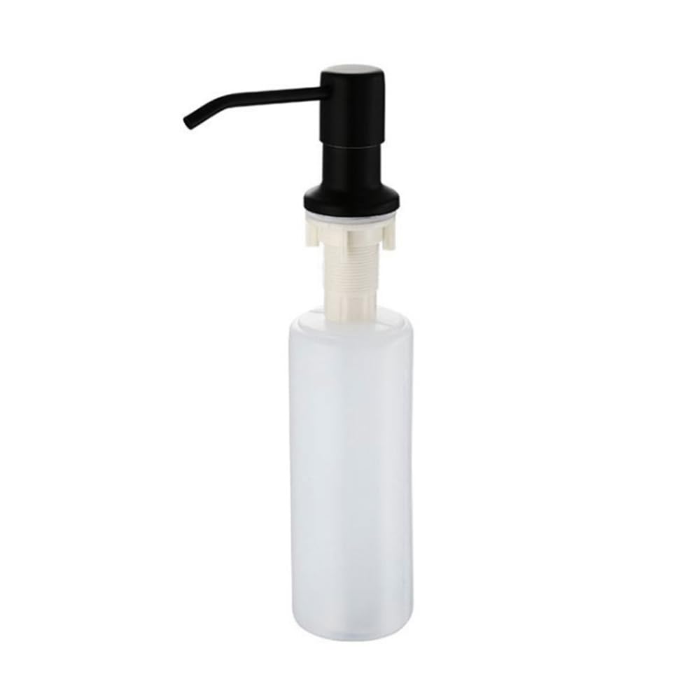 Dispenser per sapone integrato nel lavandino, erogatore con testa in pompa in acciaio inossidabile da 300cc per detersivo liquido per cucina, bagno e lavastoviglie, nero