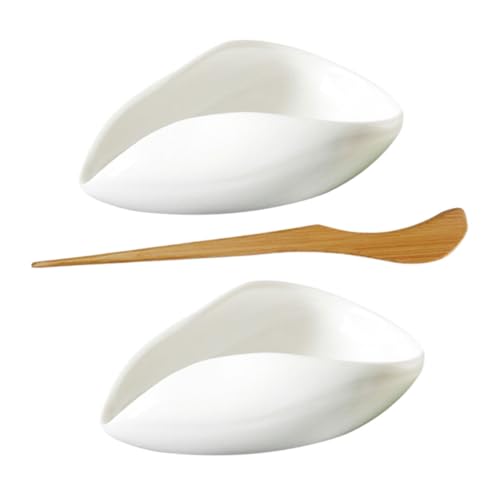 MAGICLULU 1Set Porcelain Tea Scoops Tea Coffee Bean Storage Plate Elegant Teaware Accessories for Home Office Teahouse Restaurant Use