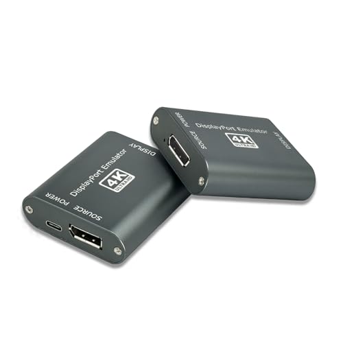Mxtgifar DisplayPort Dummy Plug EDID Emulator | 8K 30Hz, 4K 60Hz | Headless Display Adapter for LED Display, GPU, Media Player, Streaming, Server