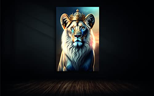 Impressions sur toile lion blanc pour décoration murale de chambre et salon moderne