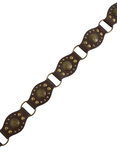 MakeMeChic Women's Faux Leather Disc Belt Buckle Cowgirl Belts for Dresses Jeans2