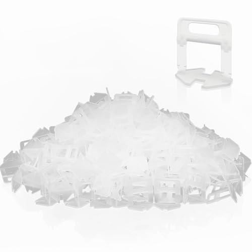 ZOLGINAH Tegels nivelleringssysteem, treklussen tegelinzetstukken, tegelnivelleringssysteem, naadbasis voor keramische tegels (1,5 mm, 1000 stuks)