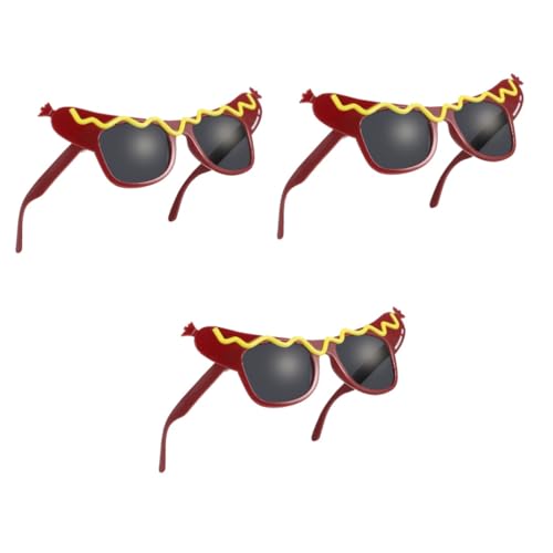 Garneck 3pcs Masquerade Party Hot Dog Glasses Stylish Eyeglasses for Makeup and Dance Events